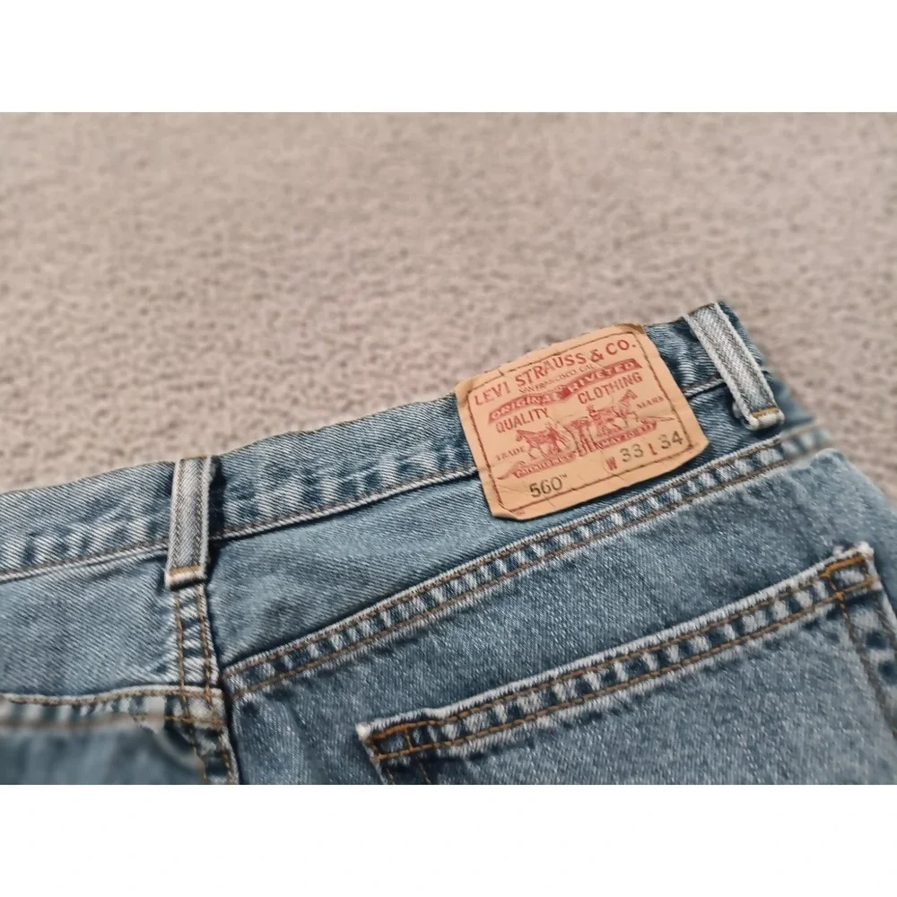 Levis 560 Comfort‎ Fit Jeans Men 33x34 Relaxed Tapered Blue Denim